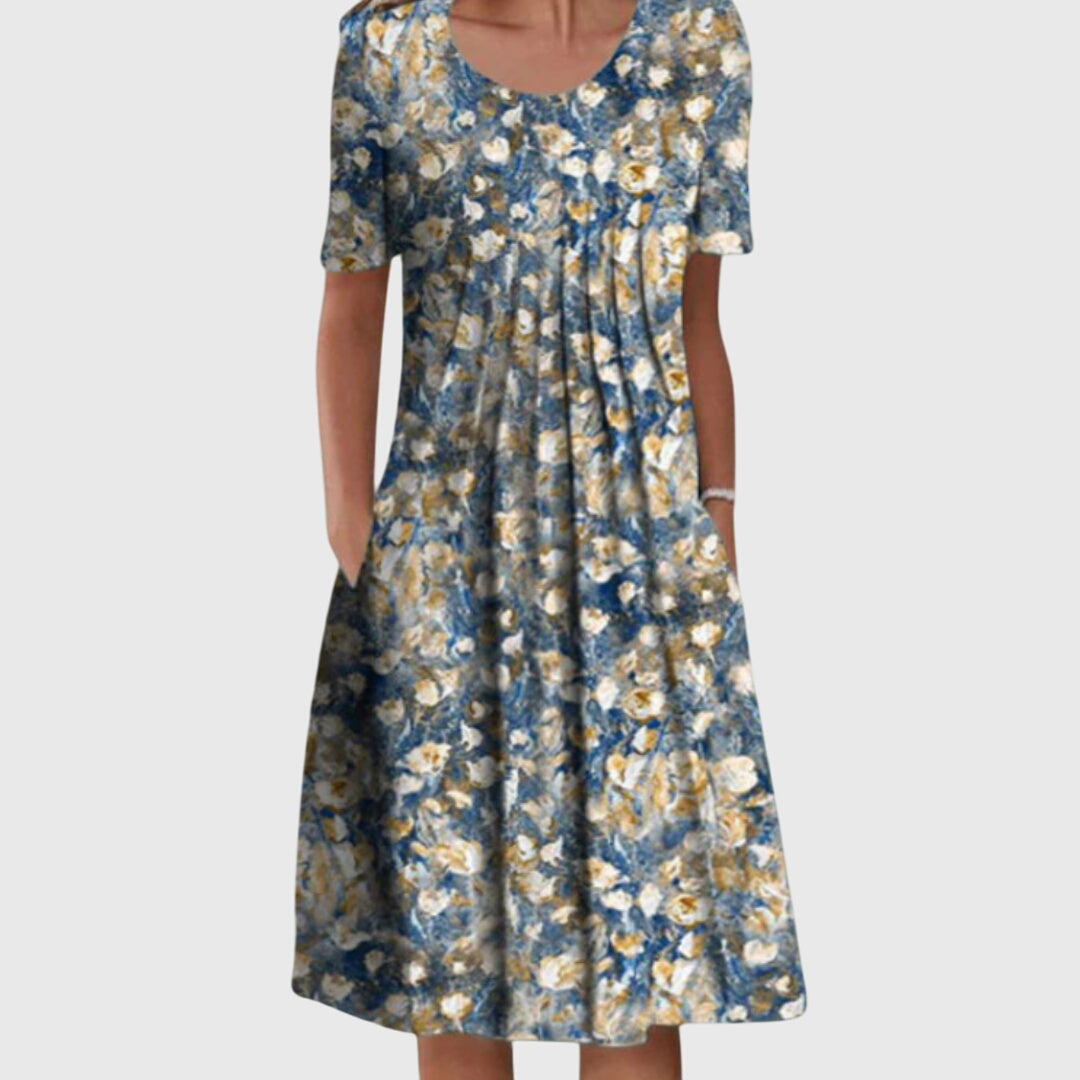 Lea | Elegantes Kleid mit Rundhalsausschnitt und Print