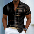 Hendrix | Short Sleeve Button Geometric Shirt