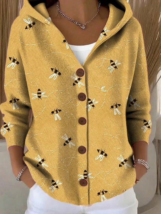 Nina | Eleganter Kapuzenpullover mit Knopfleiste