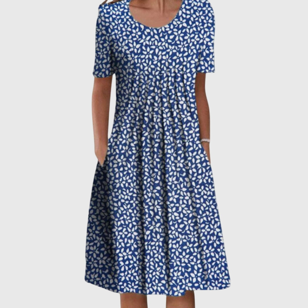 Lea | Elegantes Kleid mit Rundhalsausschnitt und Print